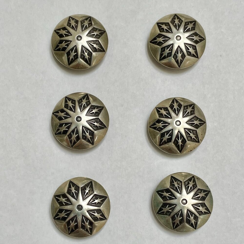 6 Vintage Starburst Button Covers - Picture 3 of 5